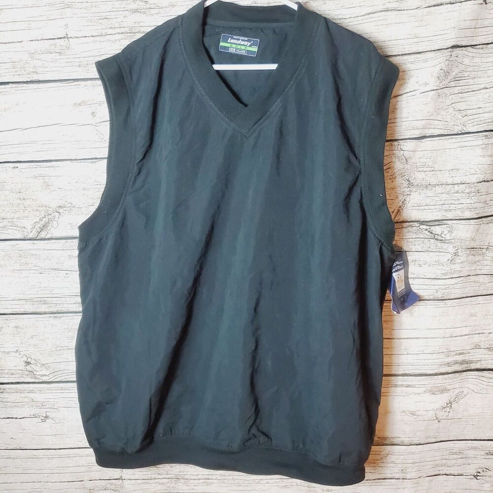 Landway Golf Black Windbreaker Vest Size 4XL NWT